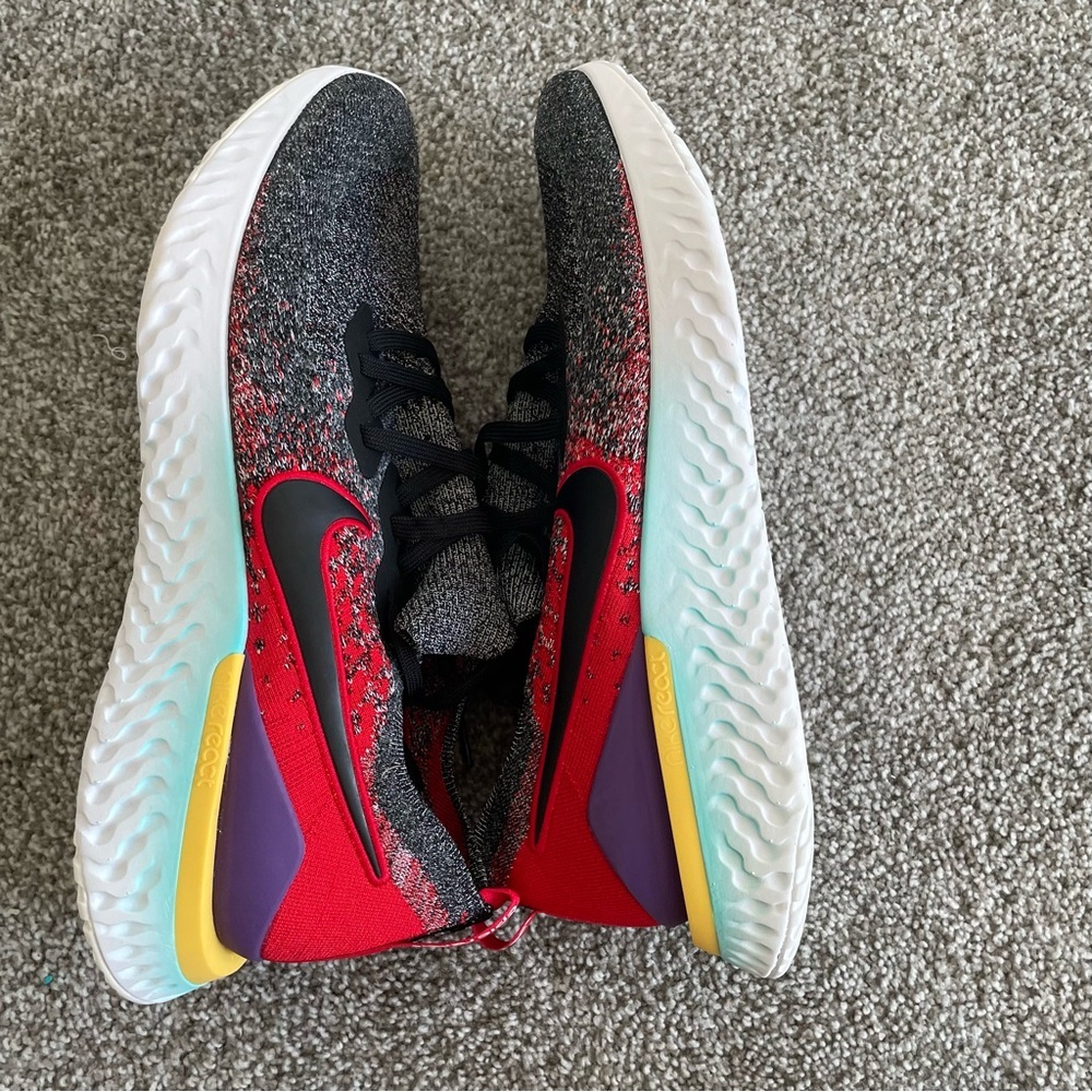 Nike Epic React Flyknit 2 Running Shoe Men's Size 14 BQ8928-007 Black Hyper Jade - Picture 7 of 10